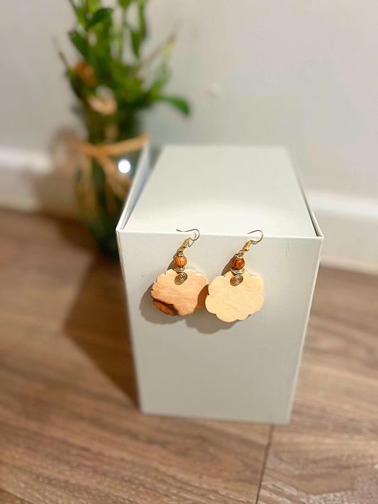 Wooden Flower Earrings